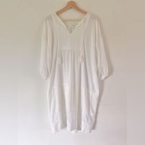 THE GREAT. White‎ Lightweight Cotton Drop Shoulder Balloon Sleeve Dress Small